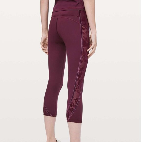 Lululemon Wunder Under Crop High-Rise *Flocked 21" Dark Adobe / Scatter Floral - Picture 5 of 5